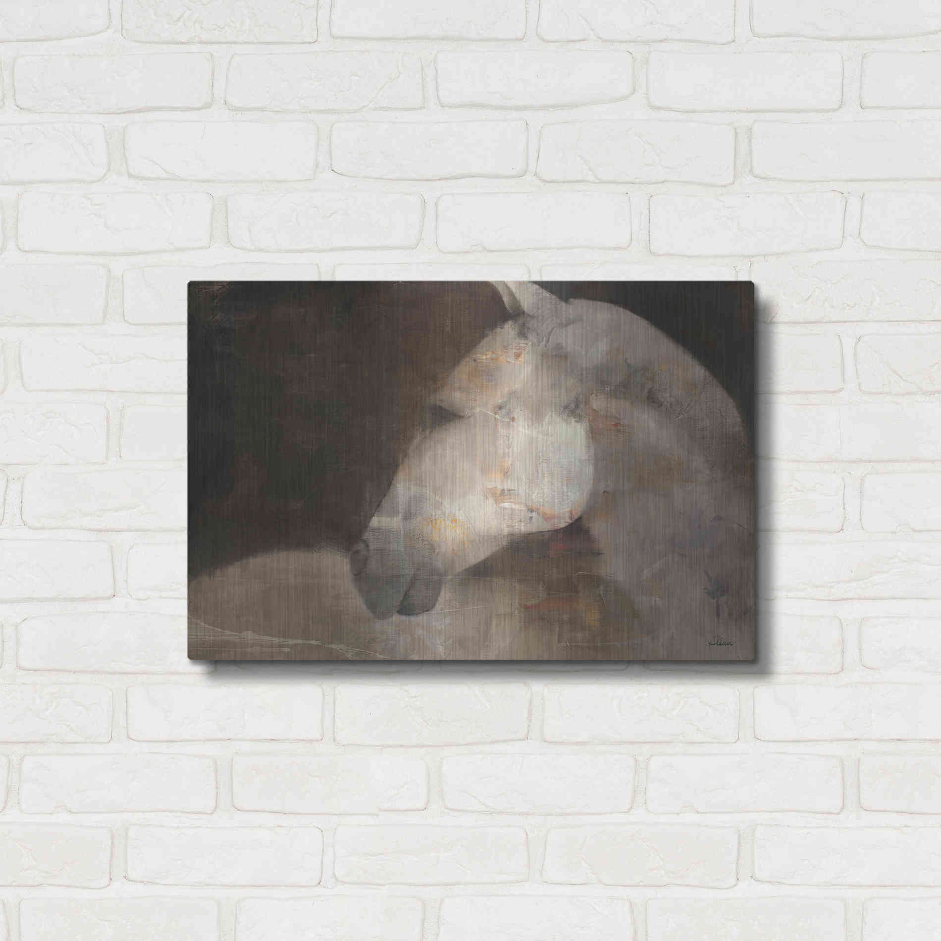 Luxe Metal Art 'Looking Back' by Albena Hristova, Metal Wall Art,24x16