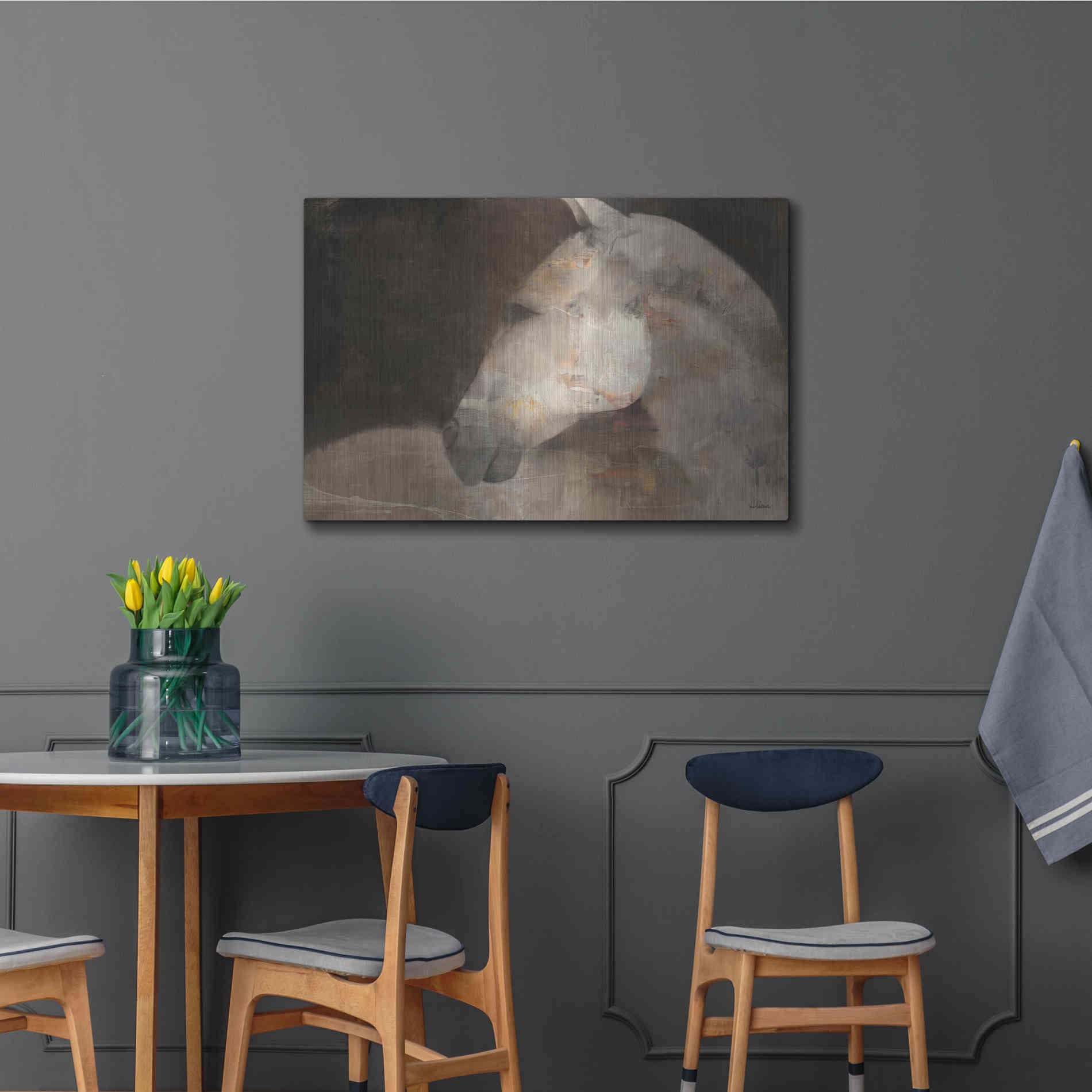 Luxe Metal Art 'Looking Back' by Albena Hristova, Metal Wall Art,36x24