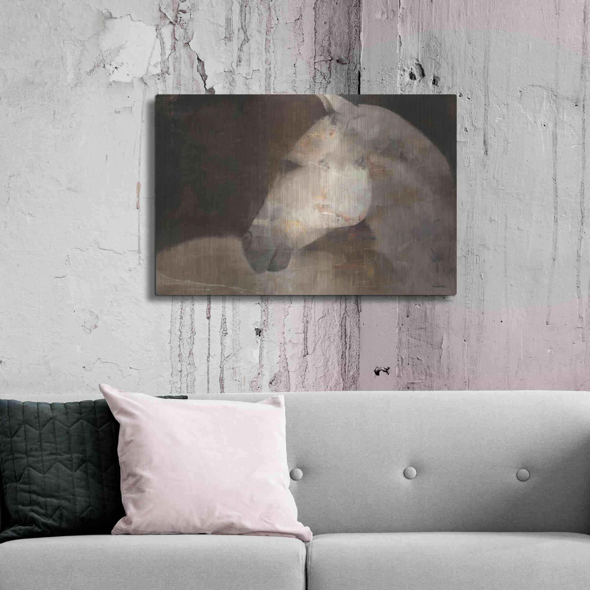 Luxe Metal Art 'Looking Back' by Albena Hristova, Metal Wall Art,36x24