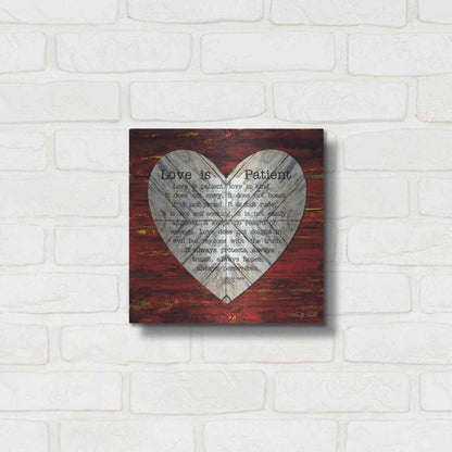 Luxe Metal Art 'Love is Patient' by Cindy Jacobs, Metal Wall Art,12x12