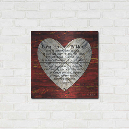 Luxe Metal Art 'Love is Patient' by Cindy Jacobs, Metal Wall Art,24x24