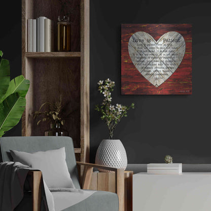 Luxe Metal Art 'Love is Patient' by Cindy Jacobs, Metal Wall Art,24x24