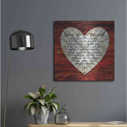 Luxe Metal Art 'Love is Patient' by Cindy Jacobs, Metal Wall Art,24x24