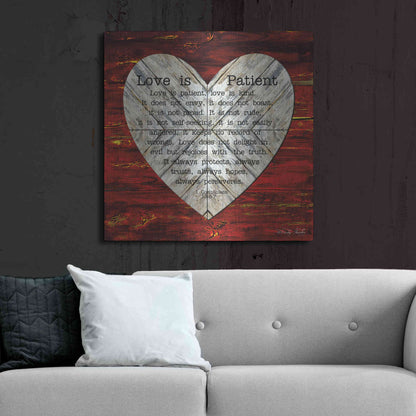 Luxe Metal Art 'Love is Patient' by Cindy Jacobs, Metal Wall Art,36x36