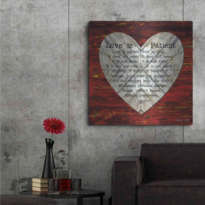 Luxe Metal Art 'Love is Patient' by Cindy Jacobs, Metal Wall Art,36x36