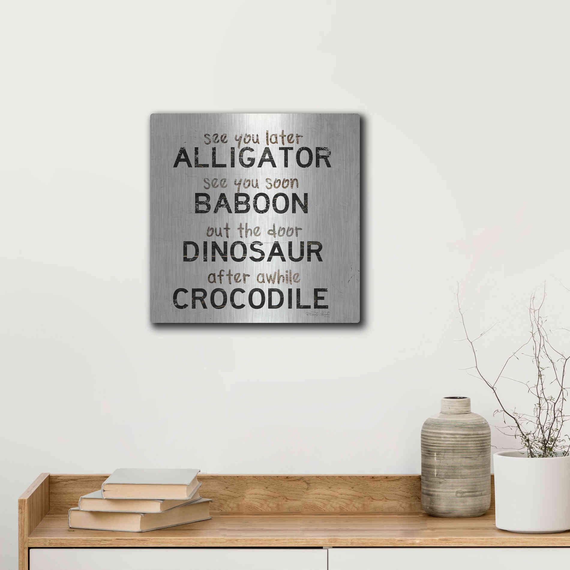Luxe Metal Art 'See You Later' by Cindy Jacobs, Metal Wall Art,12x12