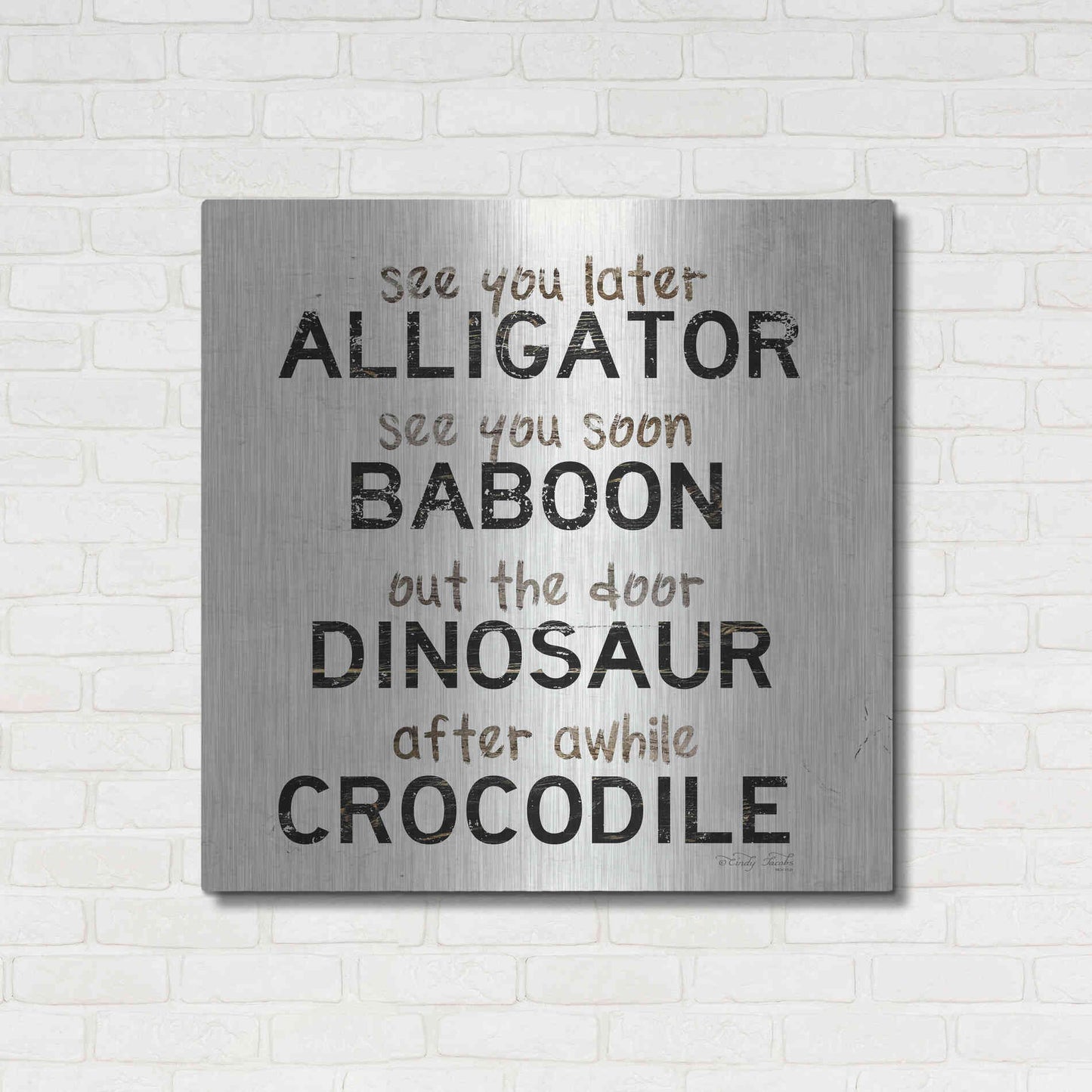 Luxe Metal Art 'See You Later' by Cindy Jacobs, Metal Wall Art,36x36