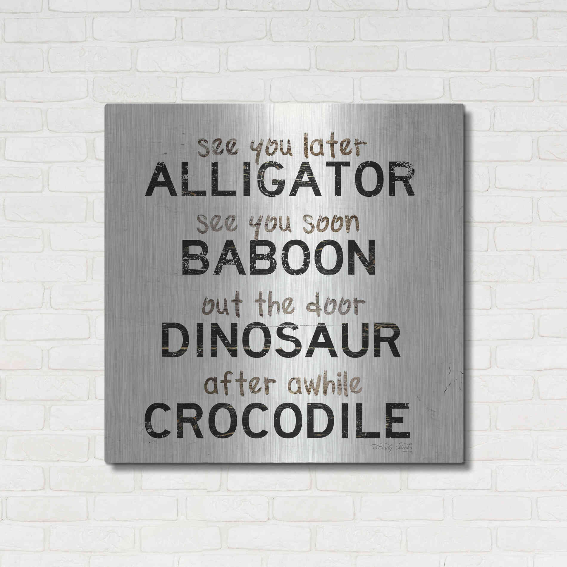 Luxe Metal Art 'See You Later' by Cindy Jacobs, Metal Wall Art,36x36