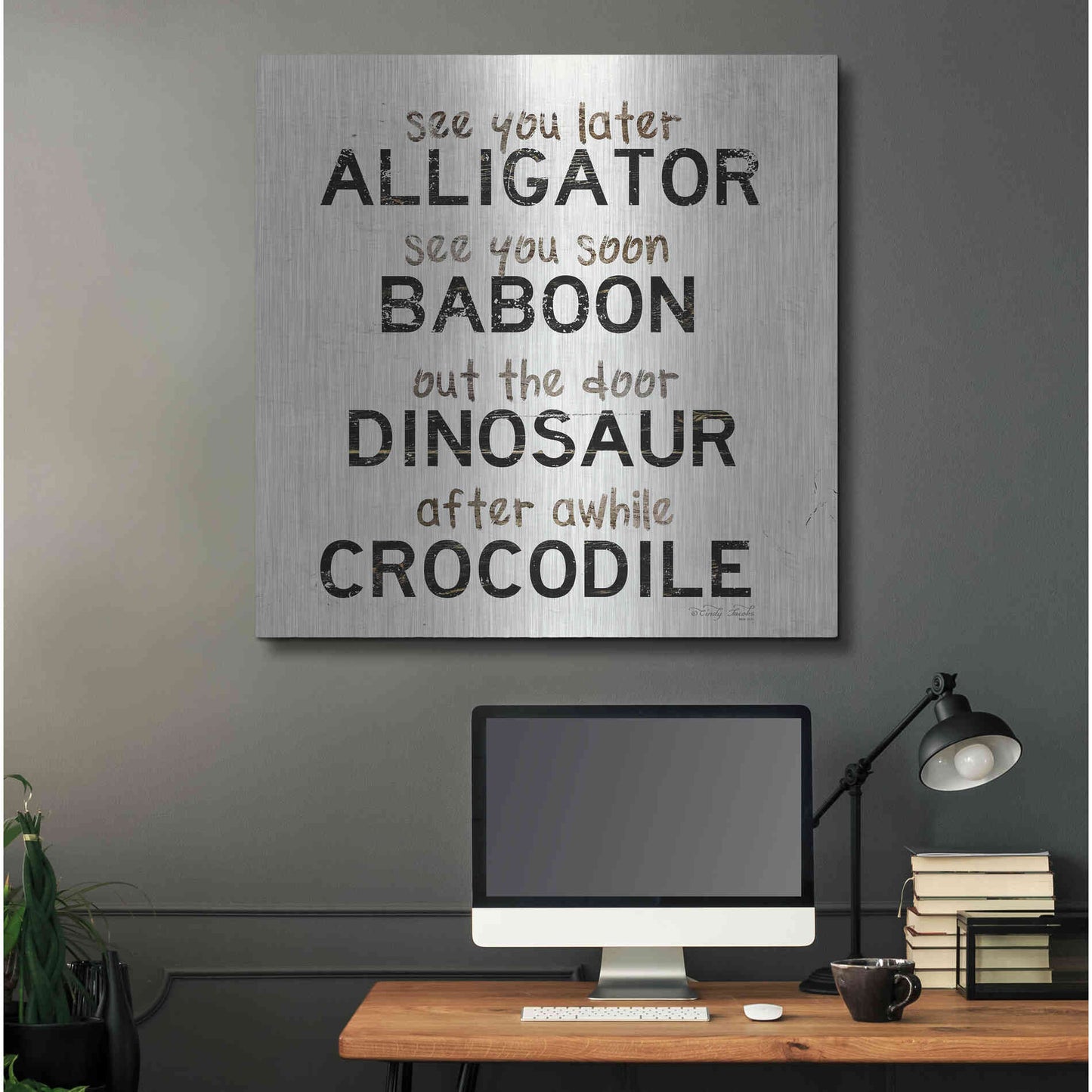 Luxe Metal Art 'See You Later' by Cindy Jacobs, Metal Wall Art,36x36
