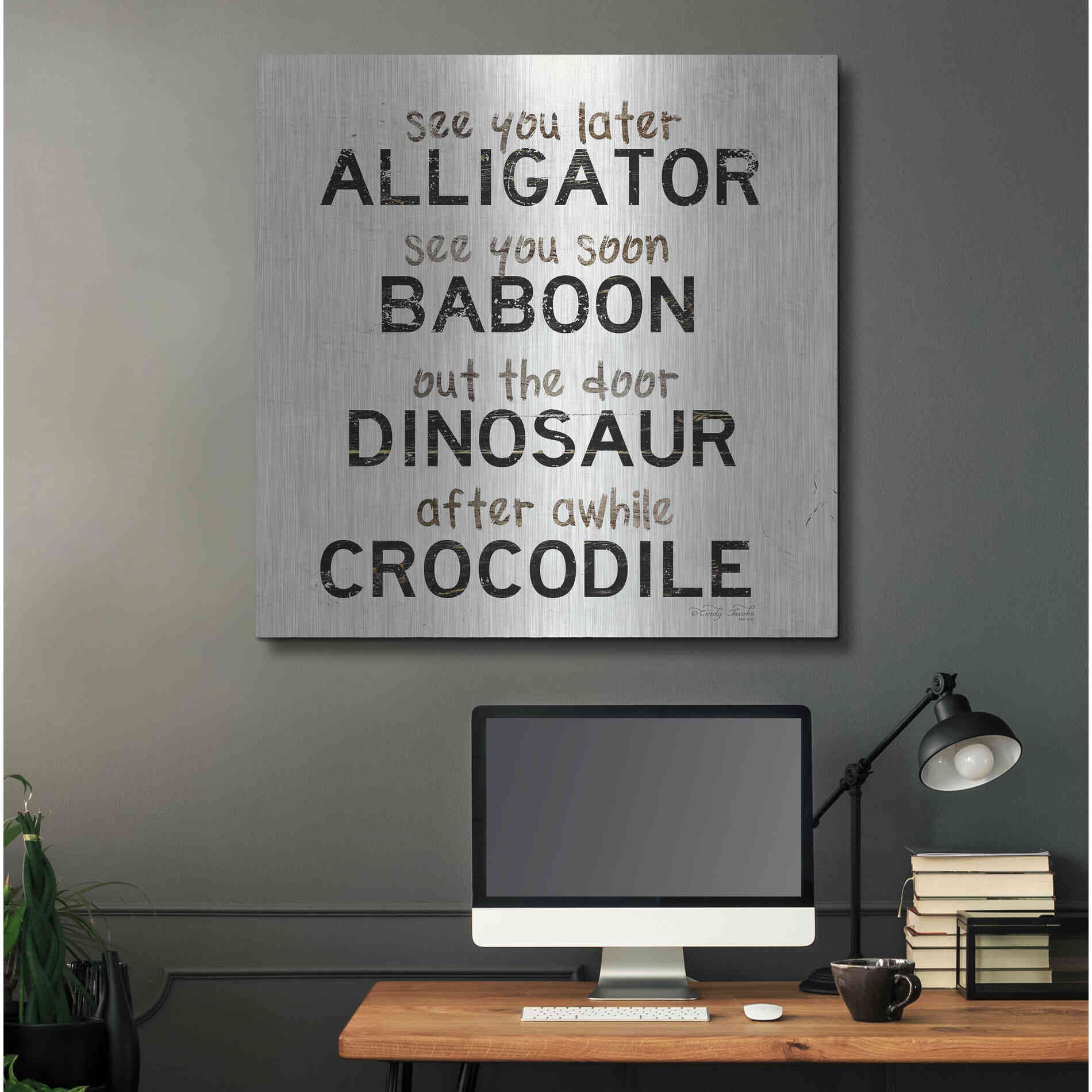 Luxe Metal Art 'See You Later' by Cindy Jacobs, Metal Wall Art,36x36