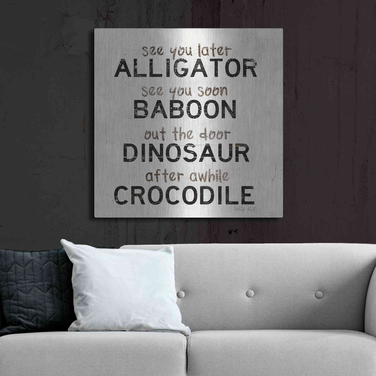 Luxe Metal Art 'See You Later' by Cindy Jacobs, Metal Wall Art,36x36