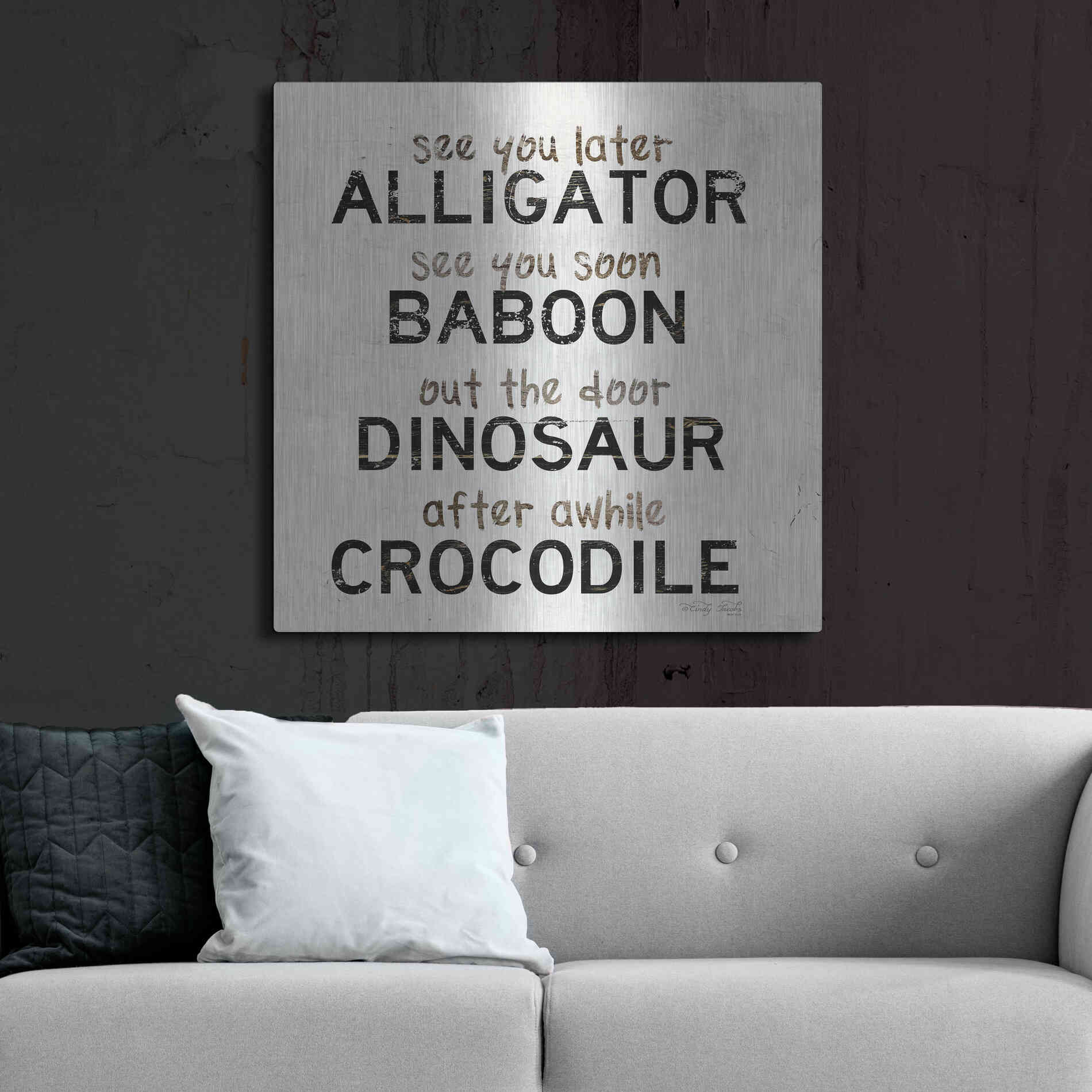 Luxe Metal Art 'See You Later' by Cindy Jacobs, Metal Wall Art,36x36