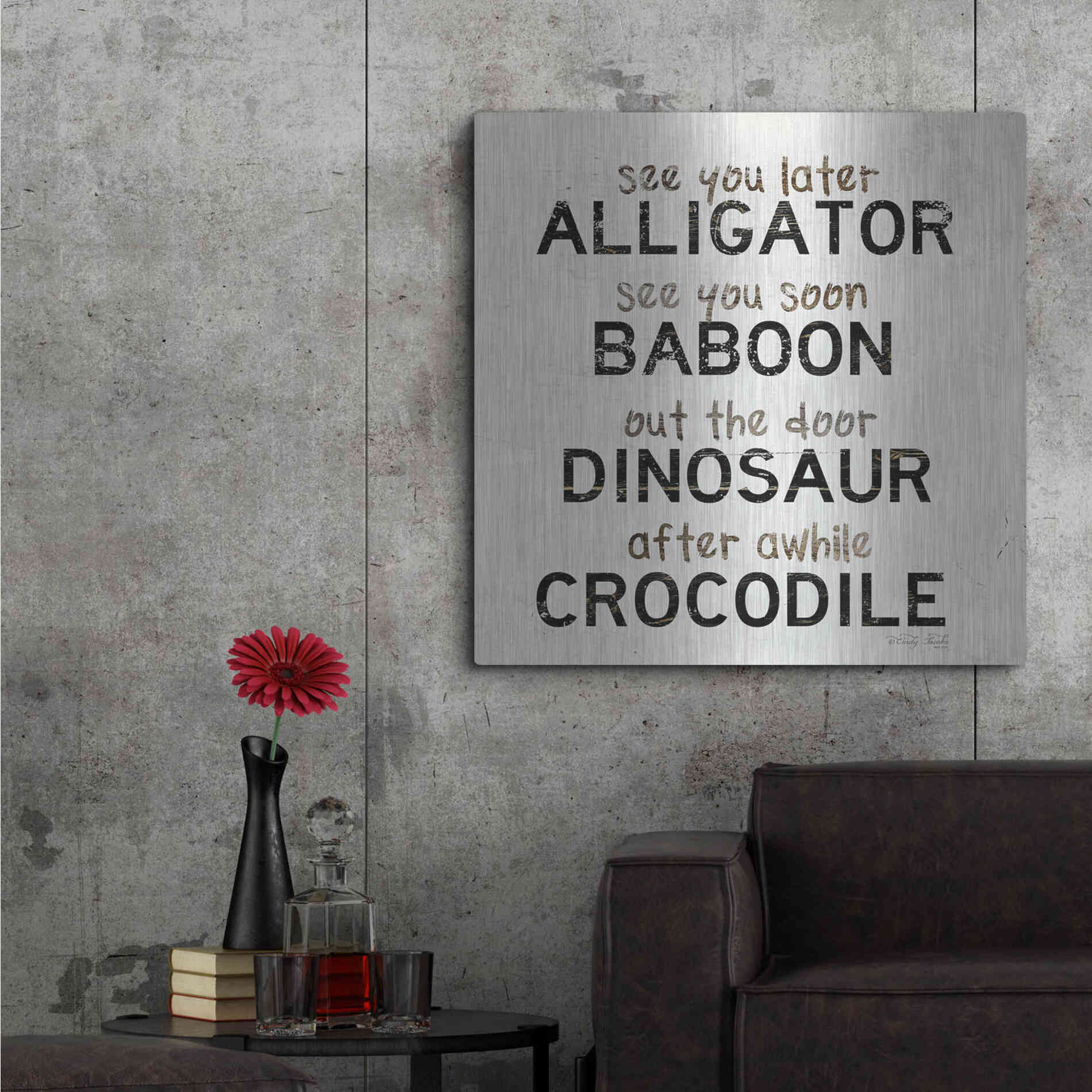Luxe Metal Art 'See You Later' by Cindy Jacobs, Metal Wall Art,36x36