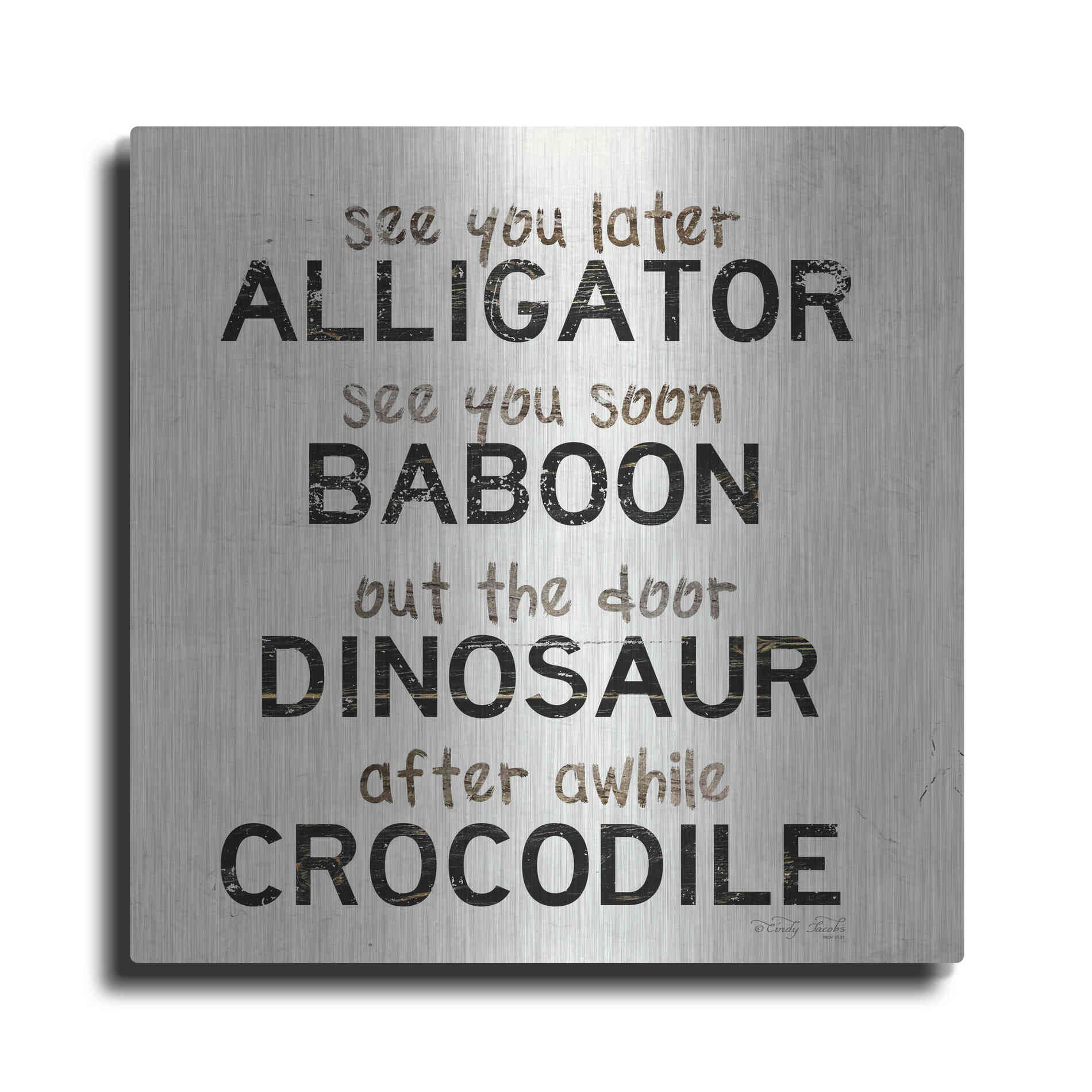 Luxe Metal Art 'See You Later' by Cindy Jacobs, Metal Wall Art