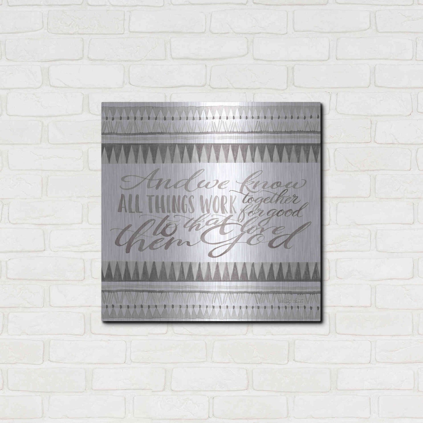 Luxe Metal Art 'All Things Work Together' by Cindy Jacobs, Metal Wall Art,24x24