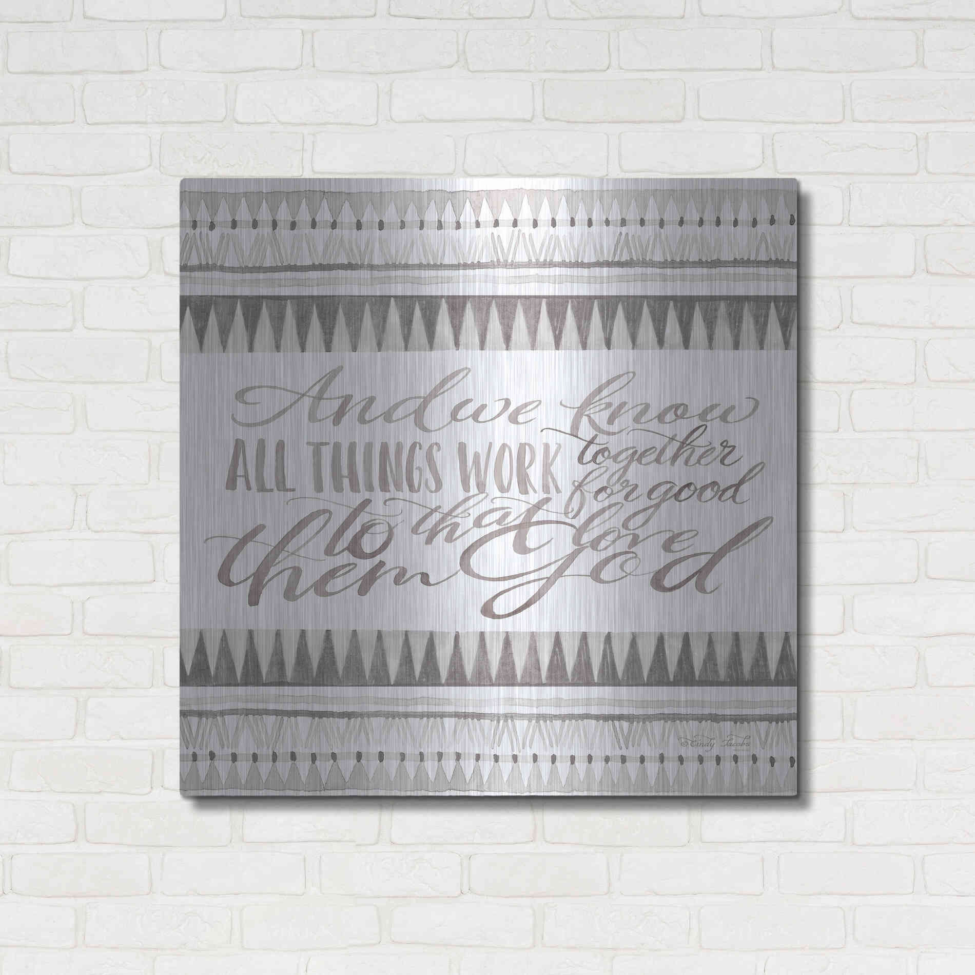 Luxe Metal Art 'All Things Work Together' by Cindy Jacobs, Metal Wall Art,36x36