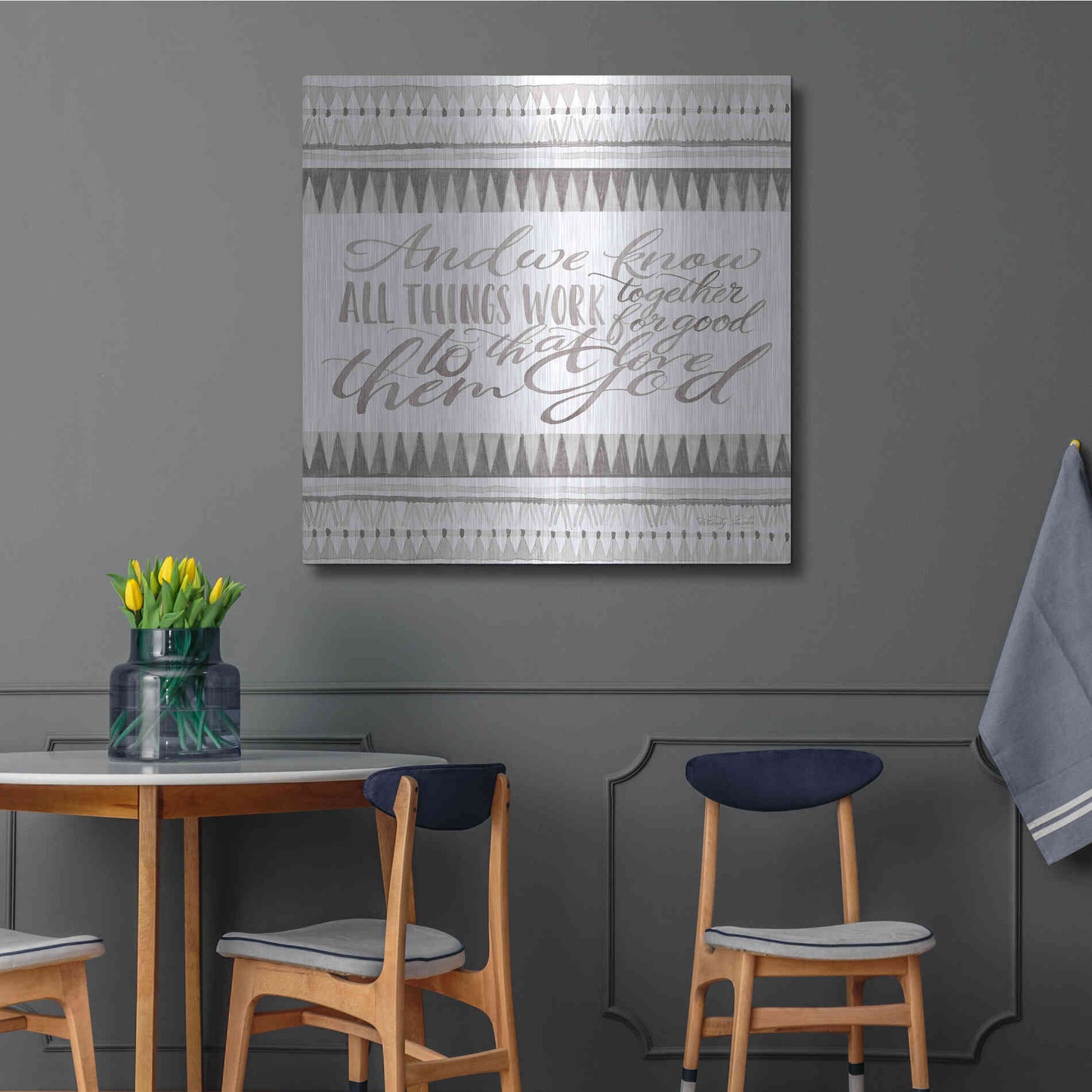 Luxe Metal Art 'All Things Work Together' by Cindy Jacobs, Metal Wall Art,36x36