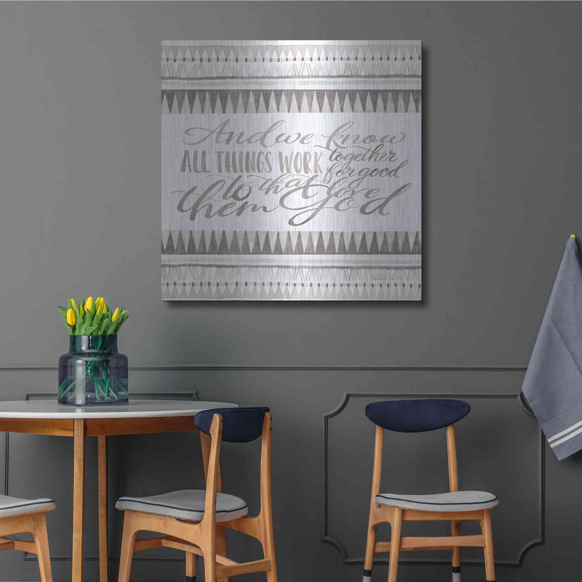 Luxe Metal Art 'All Things Work Together' by Cindy Jacobs, Metal Wall Art,36x36