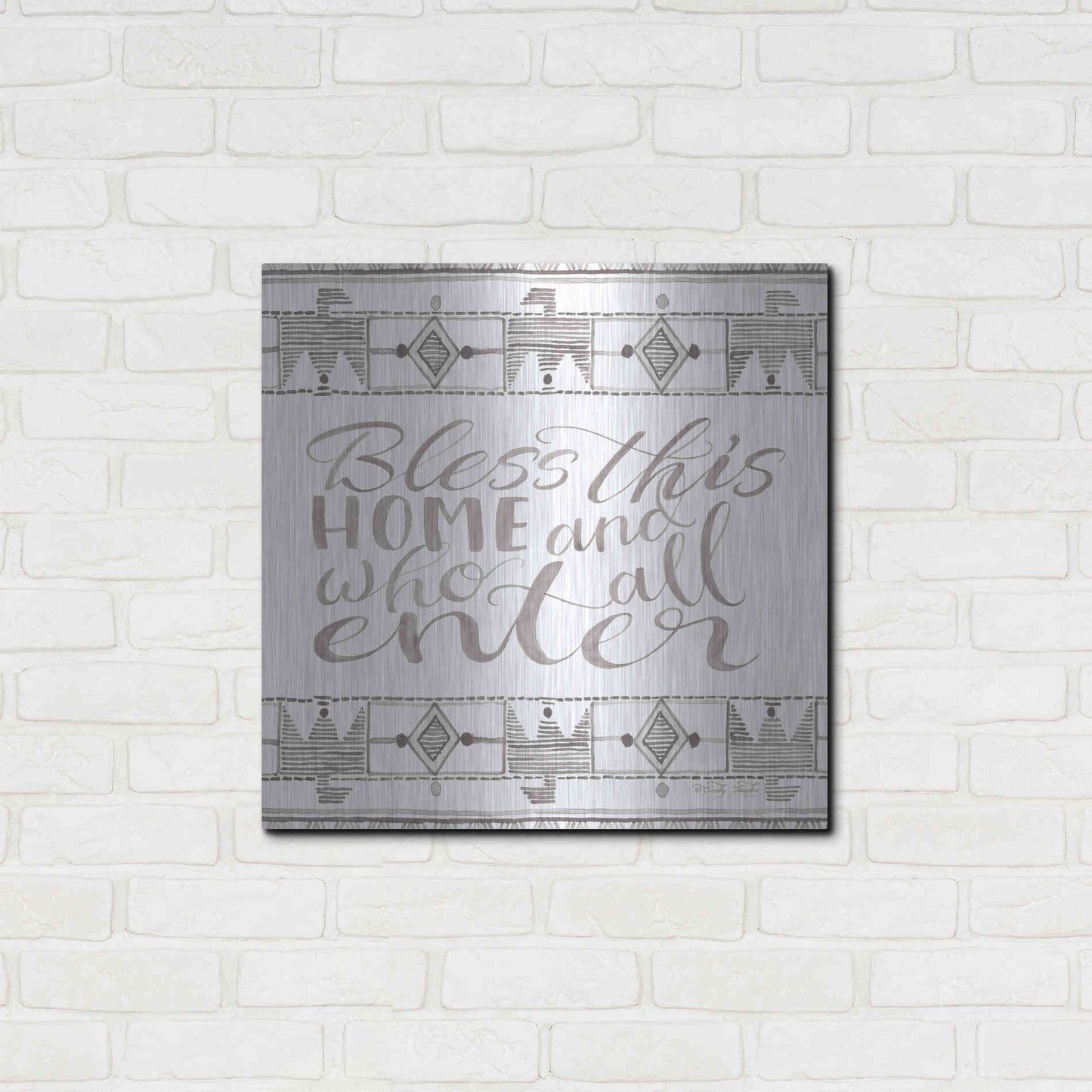 Luxe Metal Art 'Bless This Home' by Cindy Jacobs, Metal Wall Art,24x24