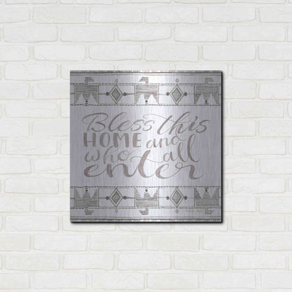 Luxe Metal Art 'Bless This Home' by Cindy Jacobs, Metal Wall Art,24x24