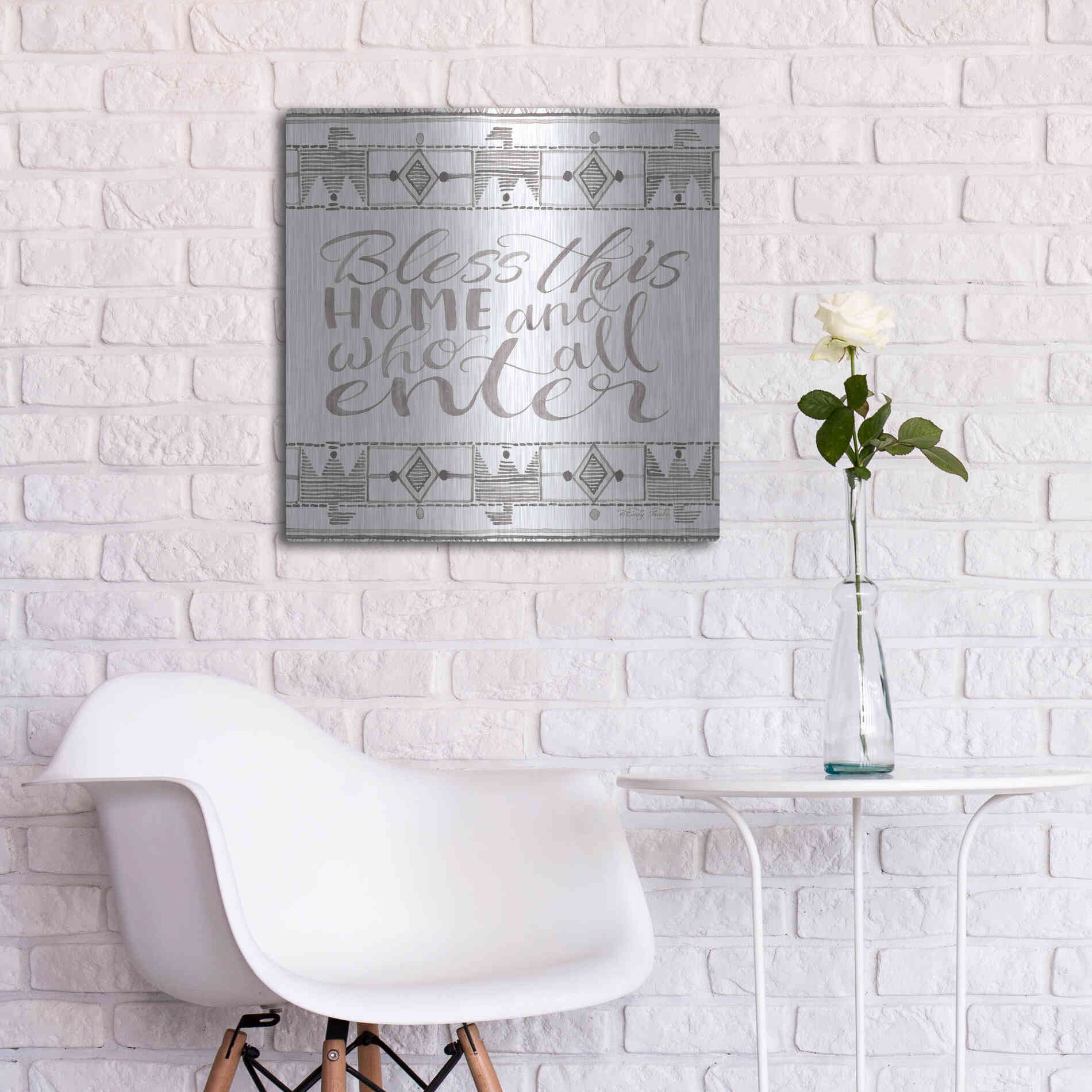 Luxe Metal Art 'Bless This Home' by Cindy Jacobs, Metal Wall Art,24x24