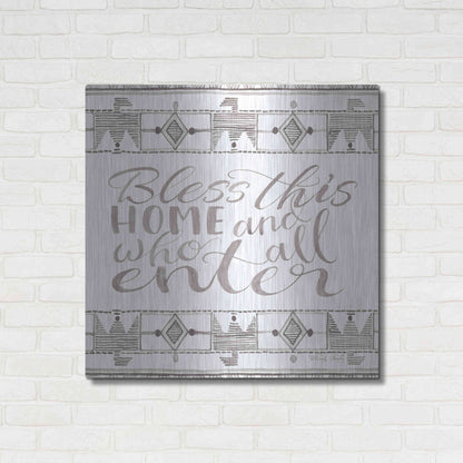 Luxe Metal Art 'Bless This Home' by Cindy Jacobs, Metal Wall Art,36x36