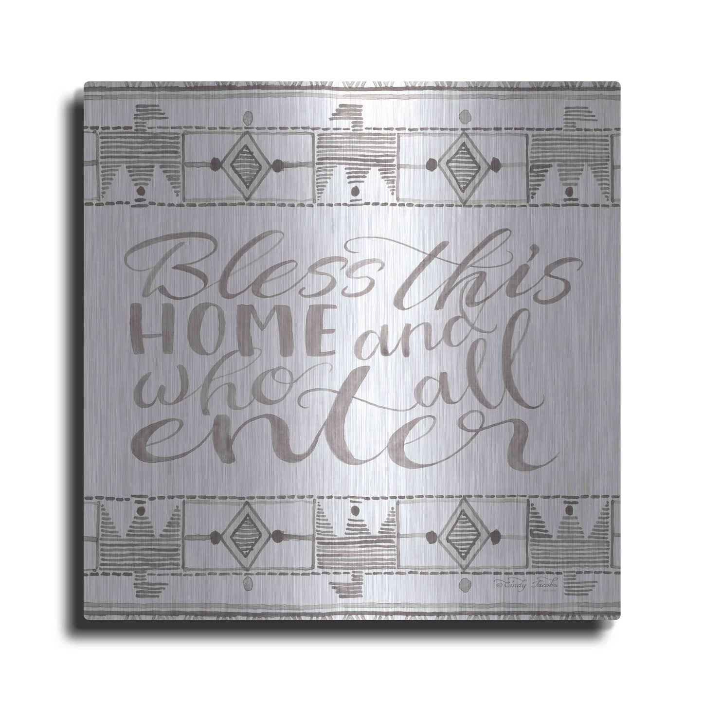 Luxe Metal Art 'Bless This Home' by Cindy Jacobs, Metal Wall Art