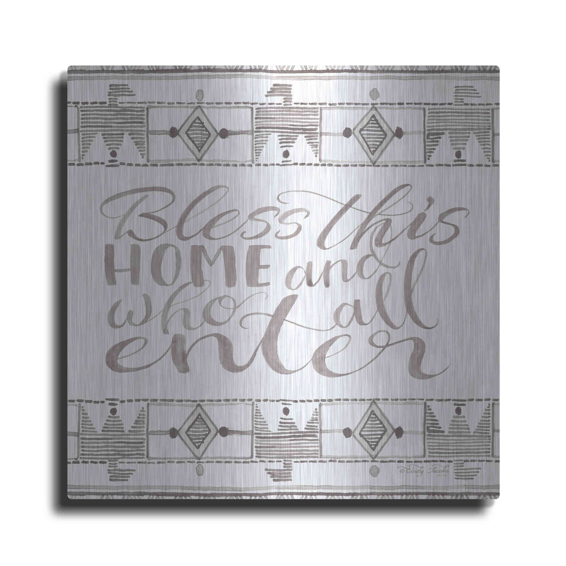 Luxe Metal Art 'Bless This Home' by Cindy Jacobs, Metal Wall Art