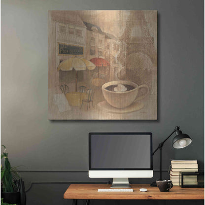 Luxe Metal Art 'Cafe de Paris II' by Albena Hristova, Metal Wall Art,36x36