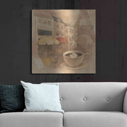 Luxe Metal Art 'Cafe de Paris II' by Albena Hristova, Metal Wall Art,36x36