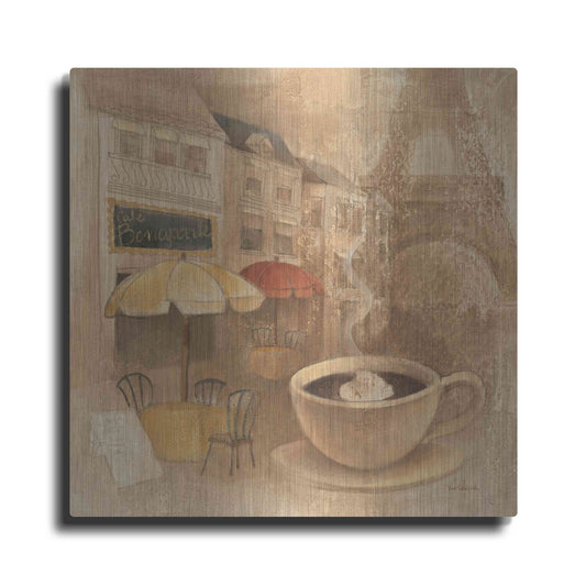 Luxe Metal Art 'Cafe de Paris II' by Albena Hristova, Metal Wall Art