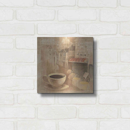 Luxe Metal Art 'Cafe de Paris I' by Albena Hristova, Metal Wall Art,12x12