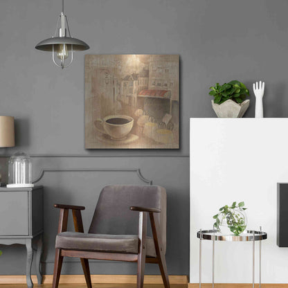 Luxe Metal Art 'Cafe de Paris I' by Albena Hristova, Metal Wall Art,24x24