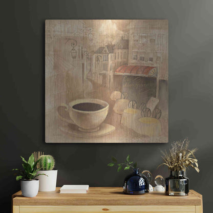 Luxe Metal Art 'Cafe de Paris I' by Albena Hristova, Metal Wall Art,24x24