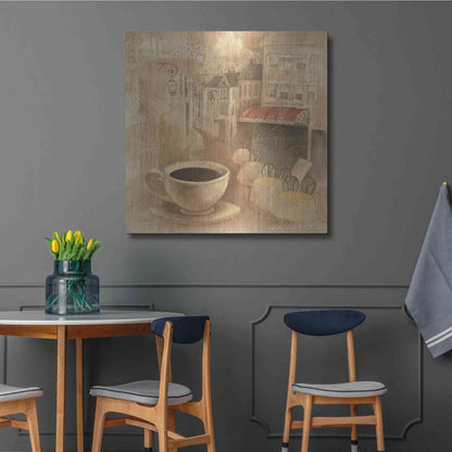 Luxe Metal Art 'Cafe de Paris I' by Albena Hristova, Metal Wall Art,36x36