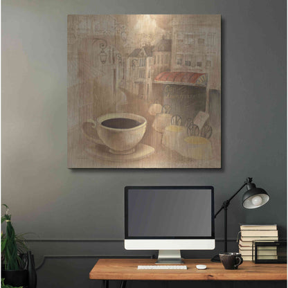 Luxe Metal Art 'Cafe de Paris I' by Albena Hristova, Metal Wall Art,36x36