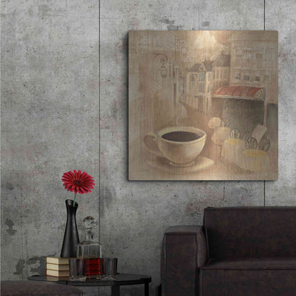 Luxe Metal Art 'Cafe de Paris I' by Albena Hristova, Metal Wall Art,36x36