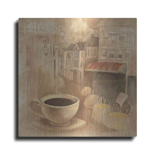 Luxe Metal Art 'Cafe de Paris I' by Albena Hristova, Metal Wall Art