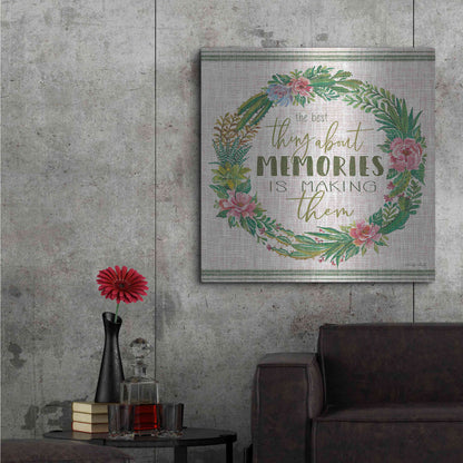 Luxe Metal Art 'Making Memories Succulent Wreath' by Cindy Jacobs, Metal Wall Art,36x36