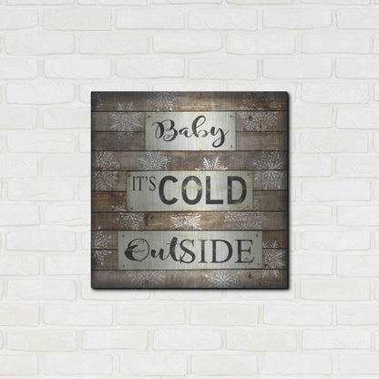 Luxe Metal Art 'Baby It's Cold Outside' by Cindy Jacobs, Metal Wall Art,24x24