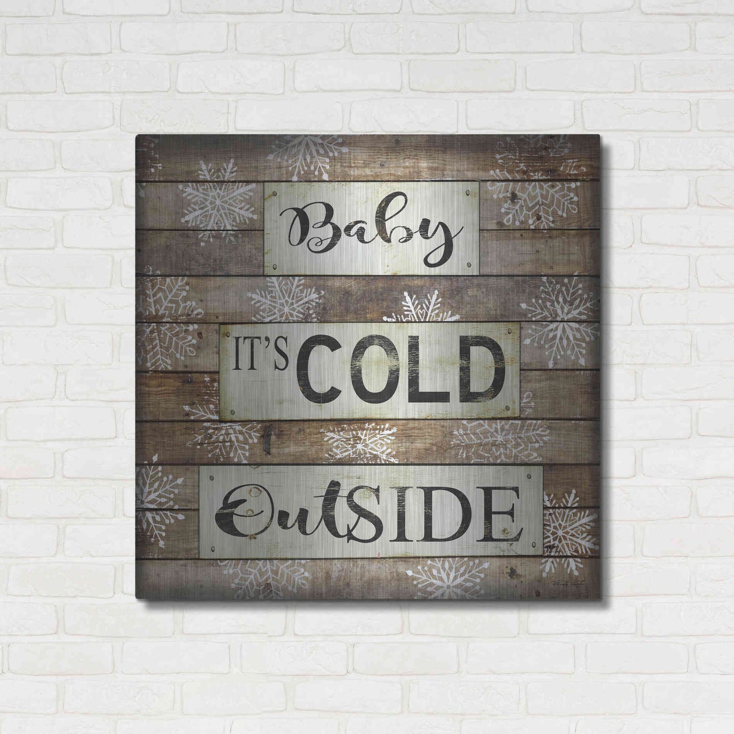 Luxe Metal Art 'Baby It's Cold Outside' by Cindy Jacobs, Metal Wall Art,36x36