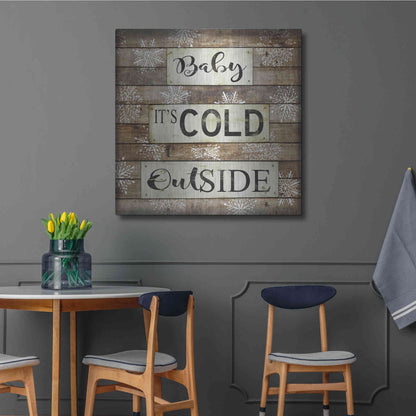 Luxe Metal Art 'Baby It's Cold Outside' by Cindy Jacobs, Metal Wall Art,36x36
