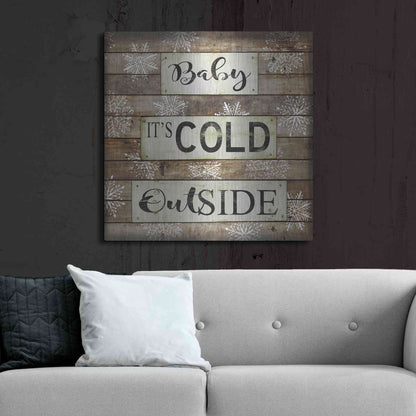 Luxe Metal Art 'Baby It's Cold Outside' by Cindy Jacobs, Metal Wall Art,36x36