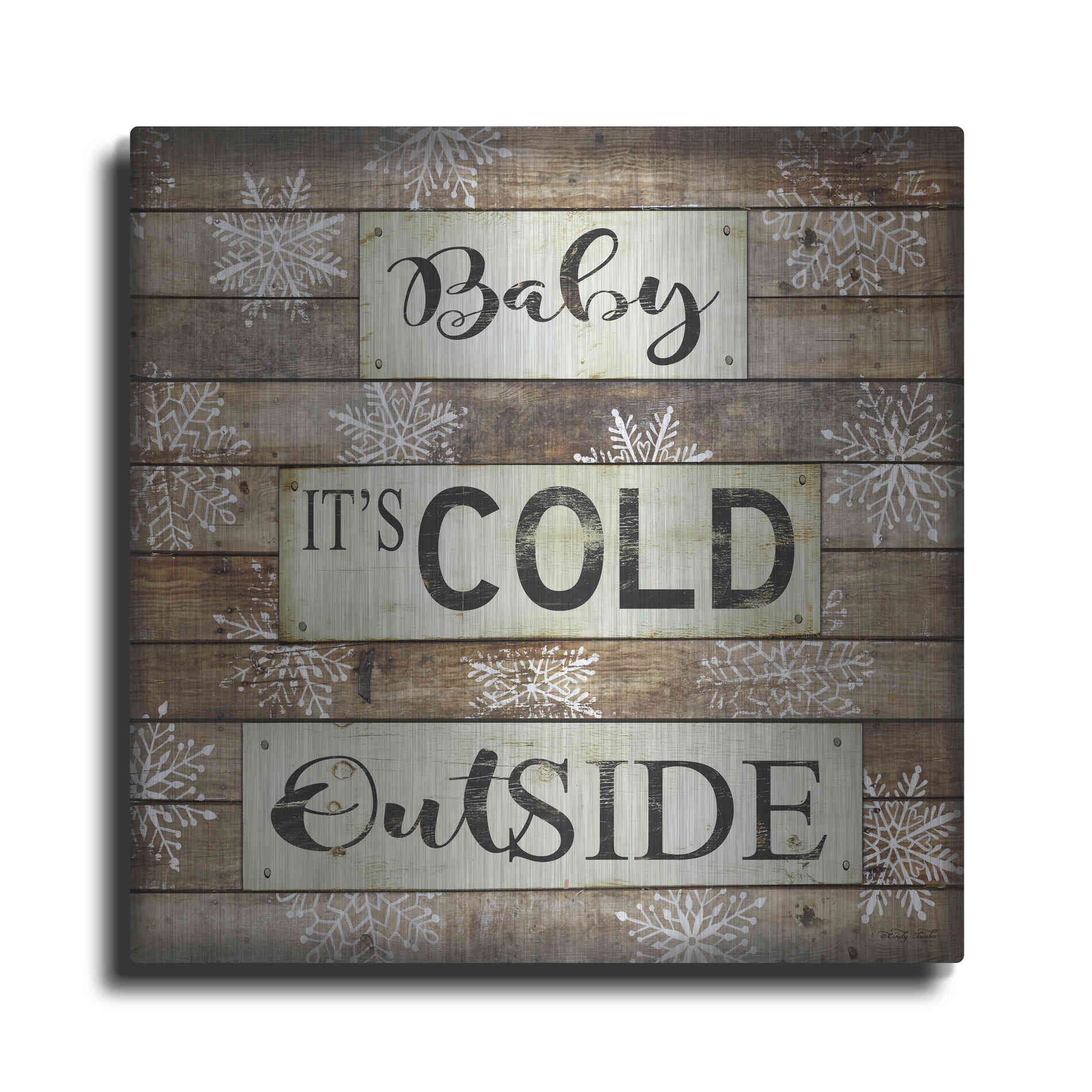 Luxe Metal Art 'Baby It's Cold Outside' by Cindy Jacobs, Metal Wall Art