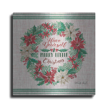 Luxe Metal Art 'Have Yourself a Merry Little Christmas Embroidery' by Cindy Jacobs, Metal Wall Art