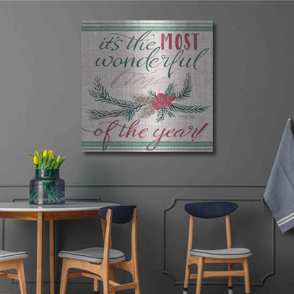 Luxe Metal Art 'It's the Most Wonderful Time of the Year' by Cindy Jacobs, Metal Wall Art,36x36