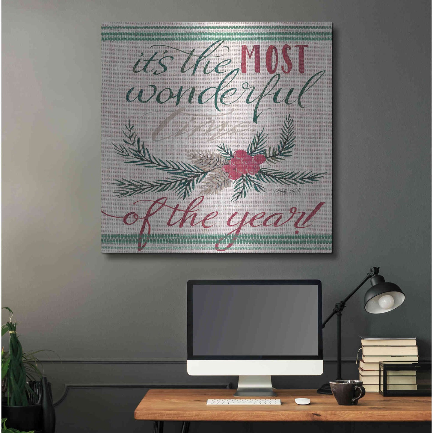 Luxe Metal Art 'It's the Most Wonderful Time of the Year' by Cindy Jacobs, Metal Wall Art,36x36