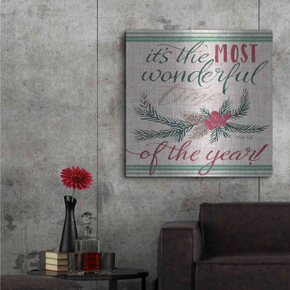 Luxe Metal Art 'It's the Most Wonderful Time of the Year' by Cindy Jacobs, Metal Wall Art,36x36