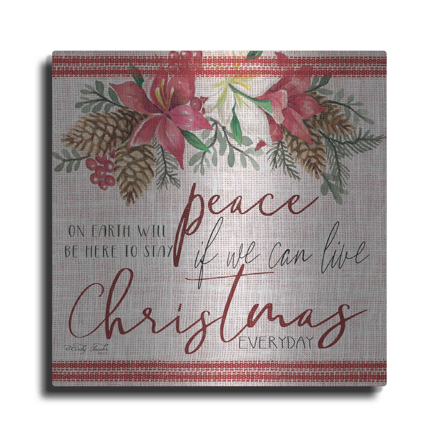 Luxe Metal Art 'Peace on Earth' by Cindy Jacobs, Metal Wall Art