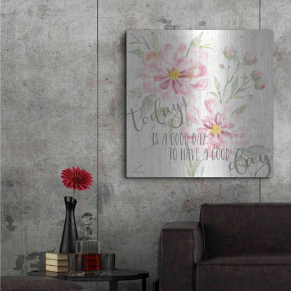 Luxe Metal Art 'Floral Today is a Good Day' by Cindy Jacobs, Metal Wall Art,36x36